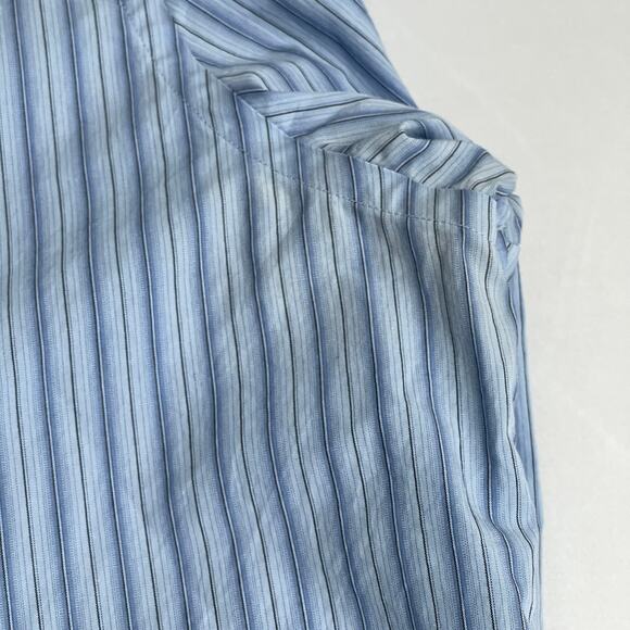 Calibrate Men Button Up Shirt Size XL Blue Striped Cotton DISCOLORATION UNDERARM - Picture 6 of 8